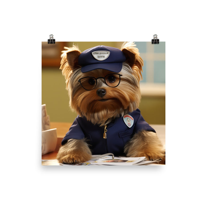 Yorkshire Terrier Mail Carrier Photo paper poster - PosterfyAI.com