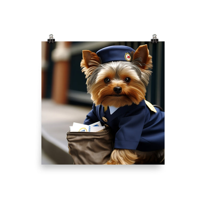 Yorkshire Terrier Mail Carrier Photo paper poster - PosterfyAI.com