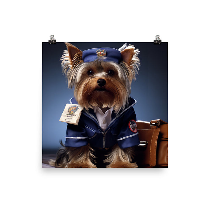 Yorkshire Terrier Mail Carrier Photo paper poster - PosterfyAI.com