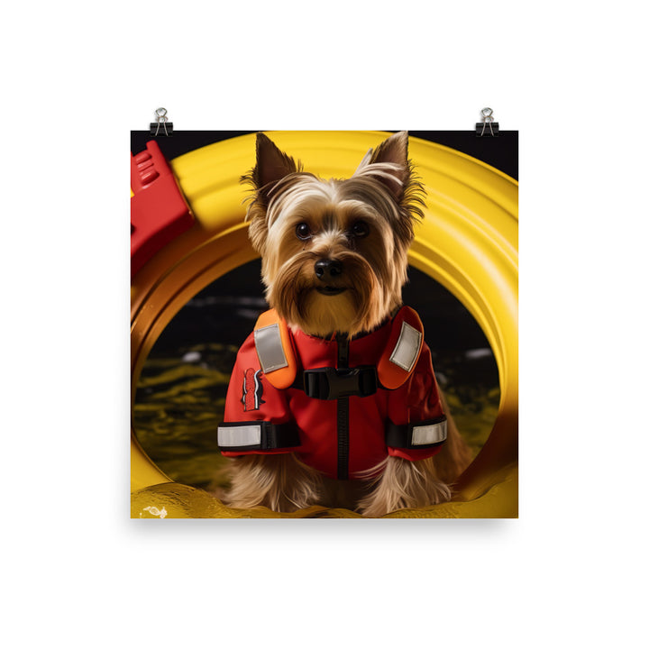 Yorkshire Terrier Lifeguard Photo paper poster - PosterfyAI.com