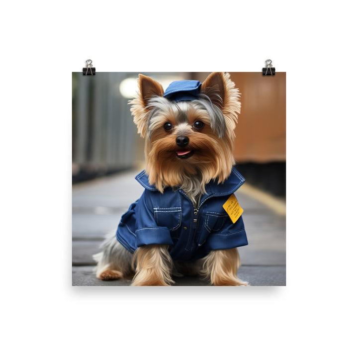 Yorkshire Terrier Janitor Photo paper poster - PosterfyAI.com