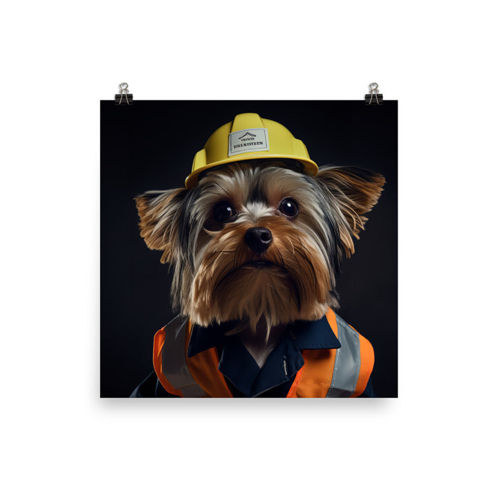 Yorkshire Terrier Janitor Photo paper poster - PosterfyAI.com