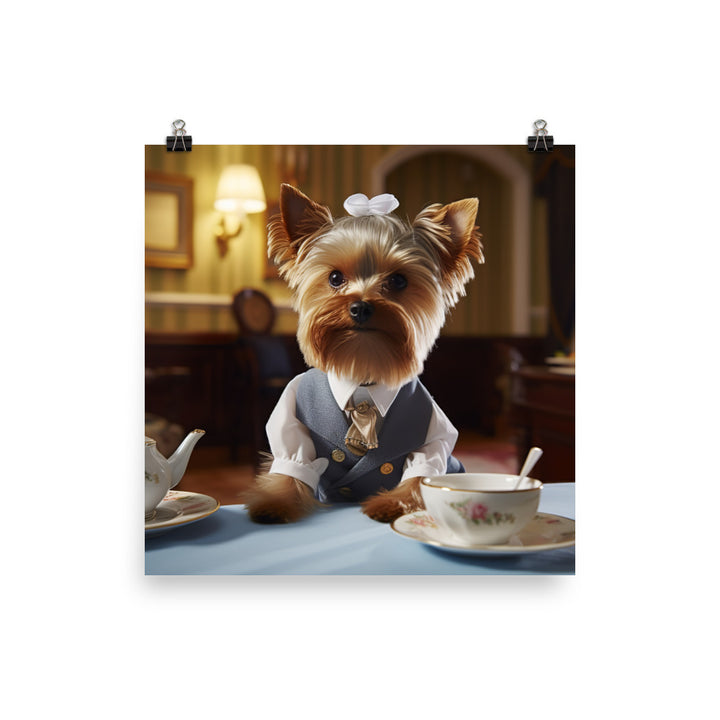 Yorkshire Terrier Hotel Staff Photo paper poster - PosterfyAI.com