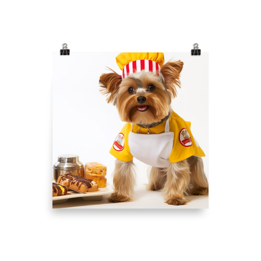 Yorkshire Terrier Fast Food Crew Photo paper poster - PosterfyAI.com