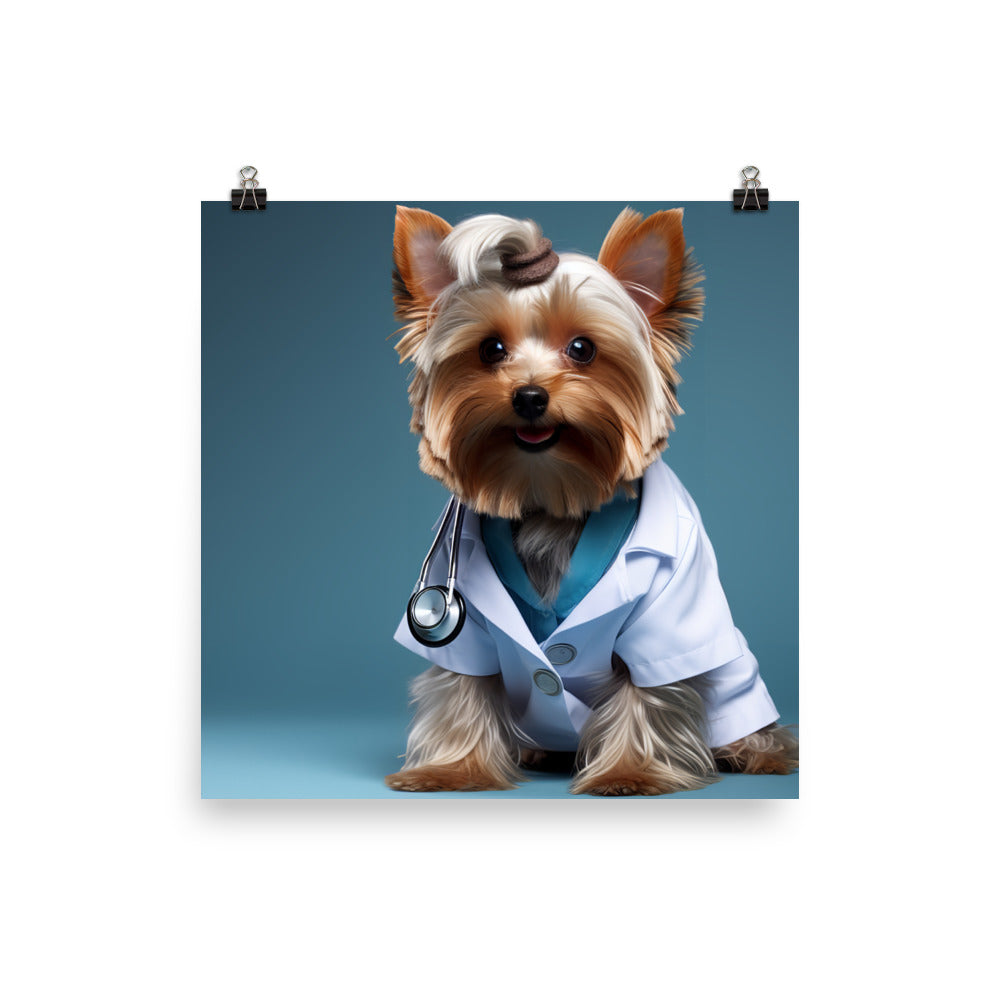 Yorkshire Terrier Doctor Photo paper poster - PosterfyAI.com