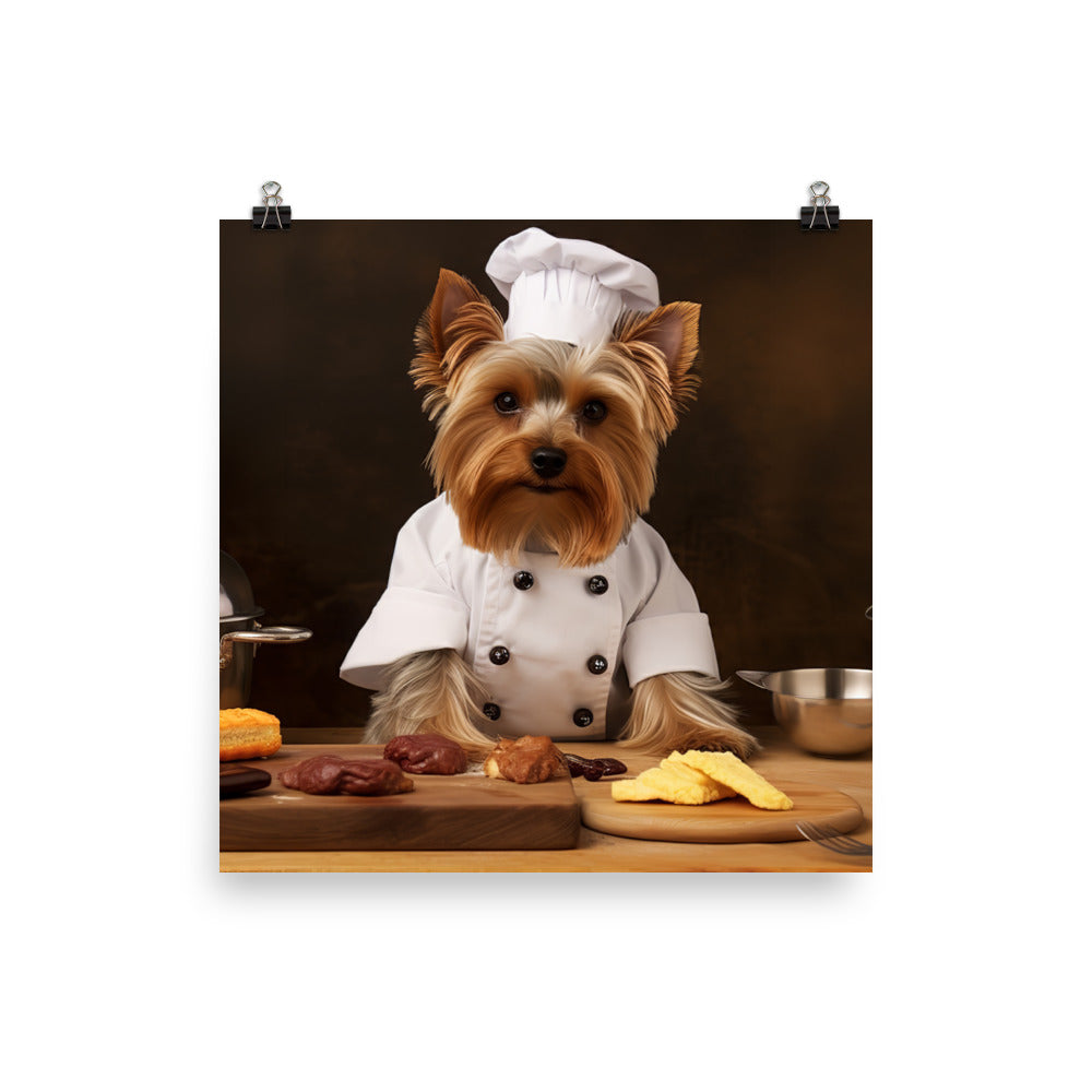 Yorkshire Terrier Chef Photo paper poster - PosterfyAI.com