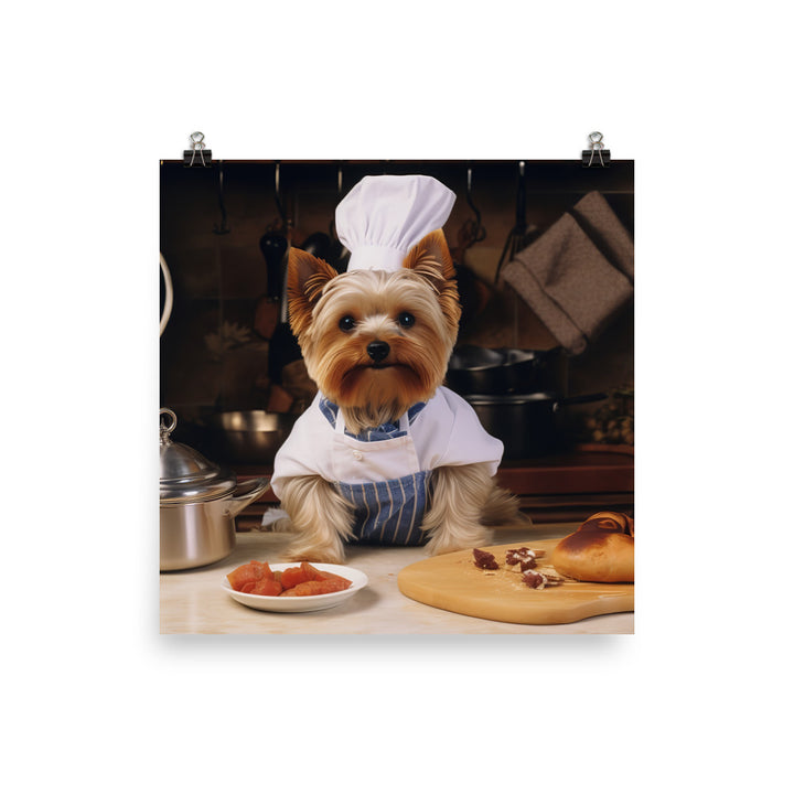 Yorkshire Terrier Chef Photo paper poster - PosterfyAI.com