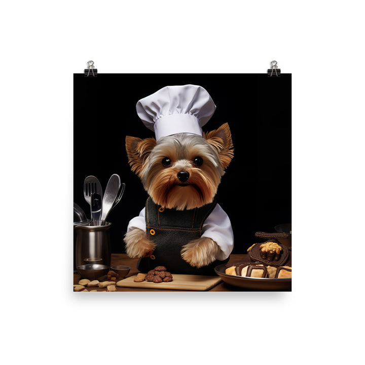 Yorkshire Terrier Chef Photo paper poster - PosterfyAI.com