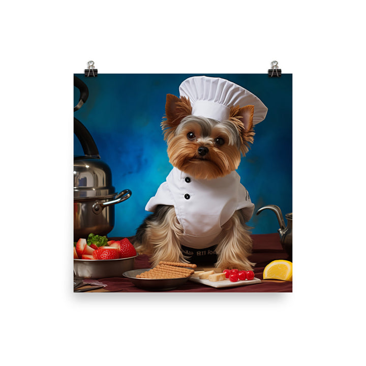 Yorkshire Terrier Chef Photo paper poster - PosterfyAI.com