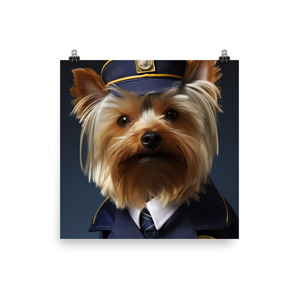 Yorkshire Terrier Cabin Crew Photo paper poster - PosterfyAI.com