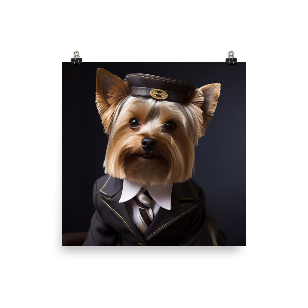 Yorkshire Terrier Cabin Crew Photo paper poster - PosterfyAI.com