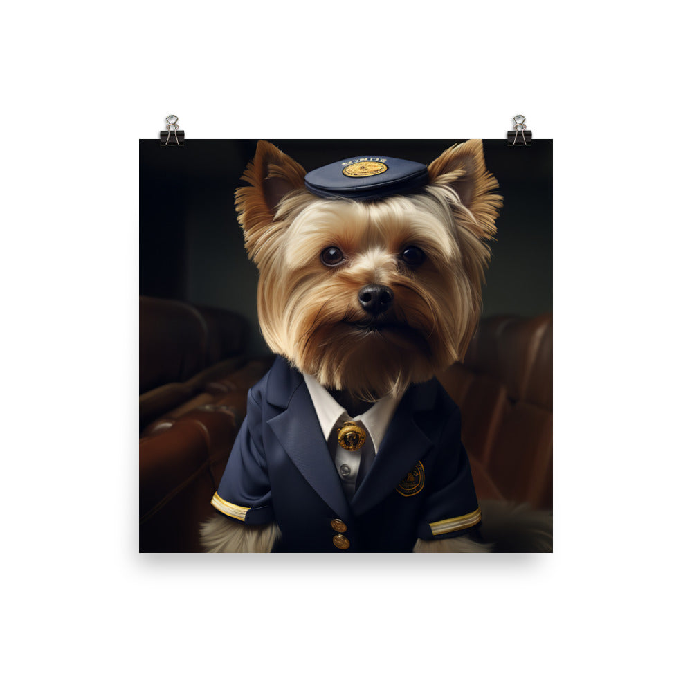 Yorkshire Terrier Cabin Crew Photo paper poster - PosterfyAI.com