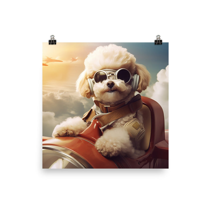 Poodle Pilot Photo paper poster - PosterfyAI.com