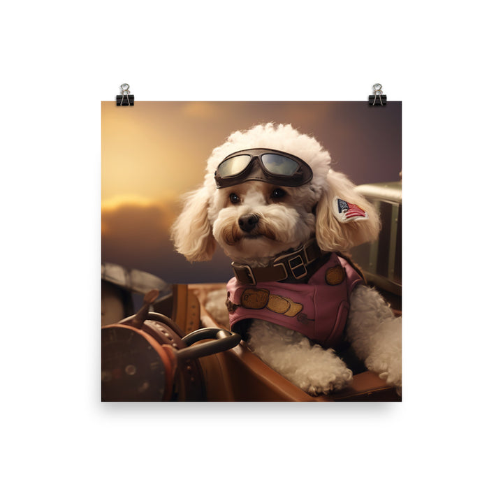 Poodle Pilot Photo paper poster - PosterfyAI.com