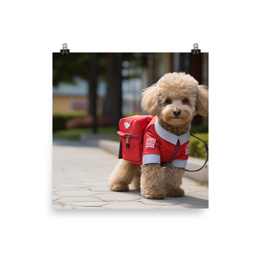 Poodle Mail Carrier Photo paper poster - PosterfyAI.com