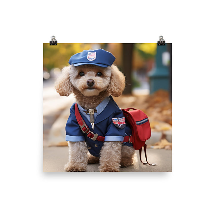 Poodle Mail Carrier Photo paper poster - PosterfyAI.com