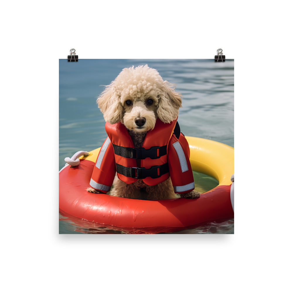 Poodle Lifeguard Photo paper poster - PosterfyAI.com