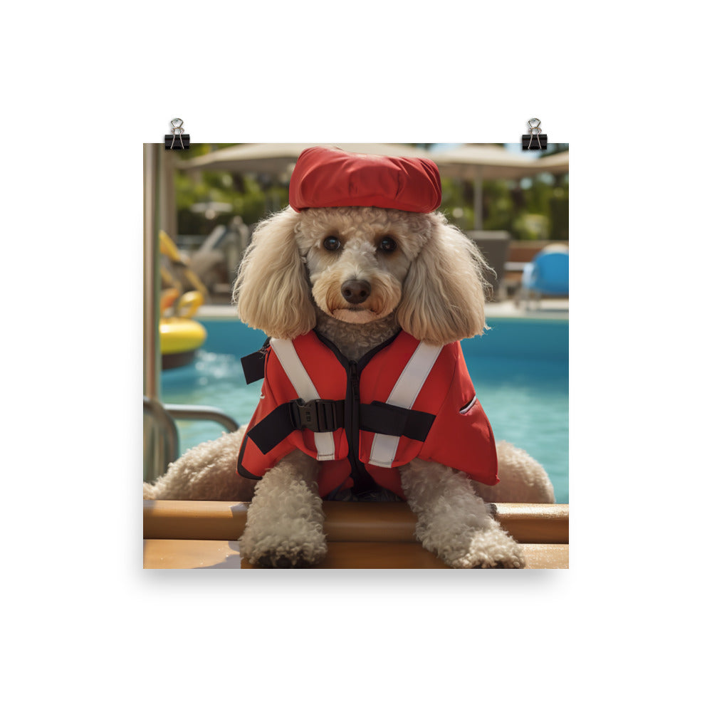 Poodle Lifeguard Photo paper poster - PosterfyAI.com