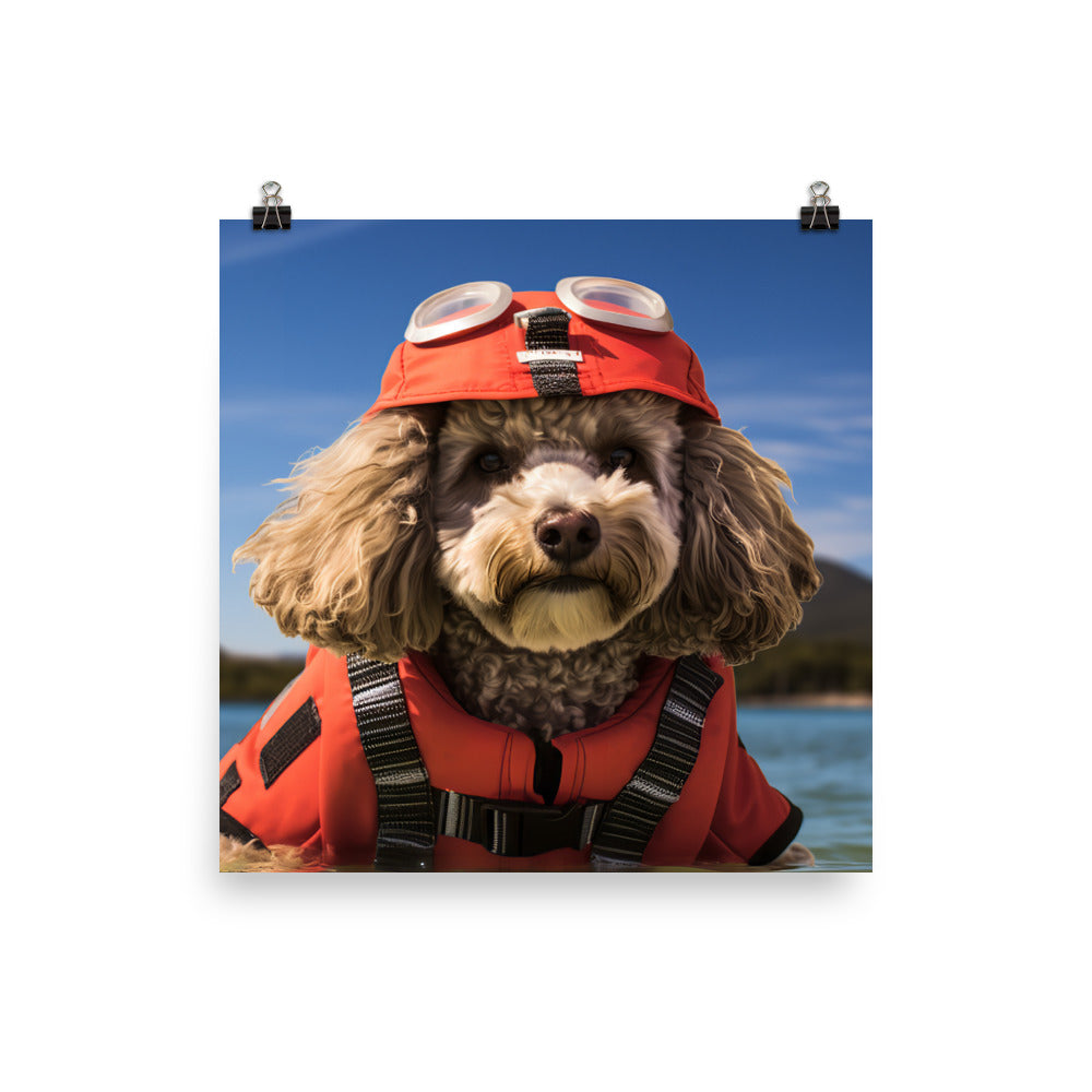 Poodle Lifeguard Photo paper poster - PosterfyAI.com