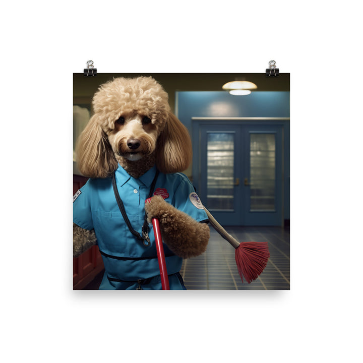 Poodle Janitor Photo paper poster - PosterfyAI.com