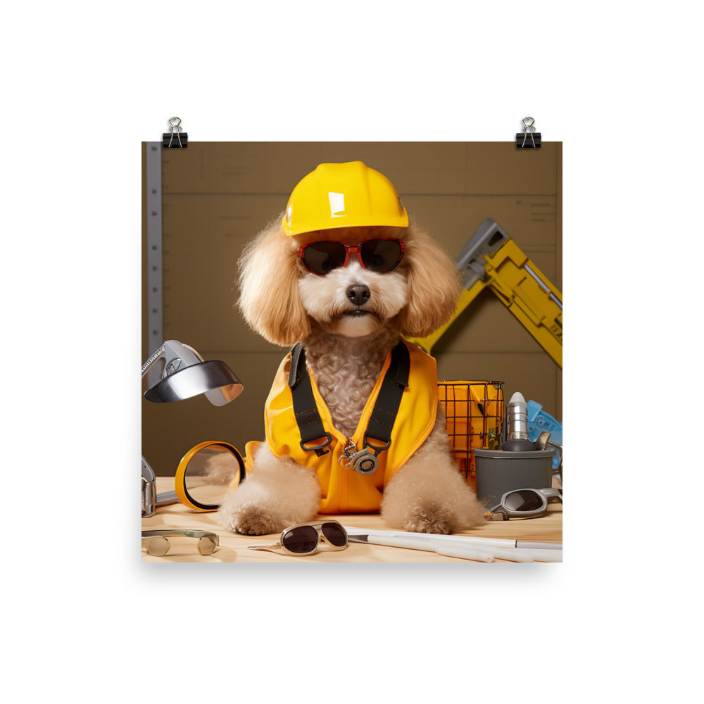 Poodle Contractor Photo paper poster - PosterfyAI.com
