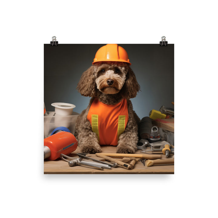 Poodle Contractor Photo paper poster - PosterfyAI.com