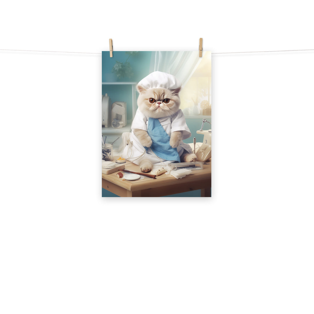 Exotic Shorthair Nurse Photo paper poster - PosterfyAI.com