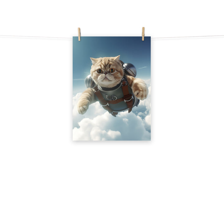 Exotic Shorthair Pilot Photo paper poster - PosterfyAI.com