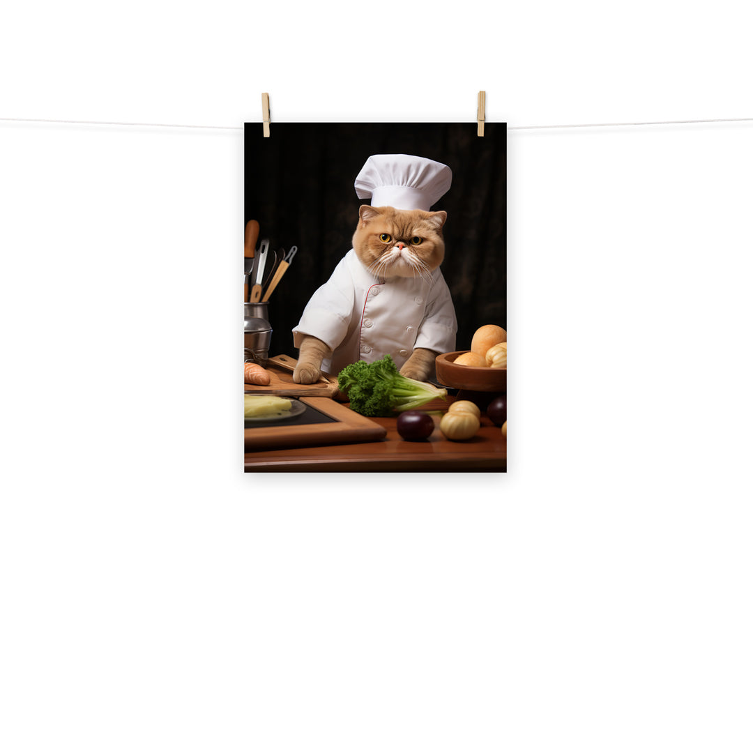 Exotic Shorthair Chef Photo paper poster - PosterfyAI.com