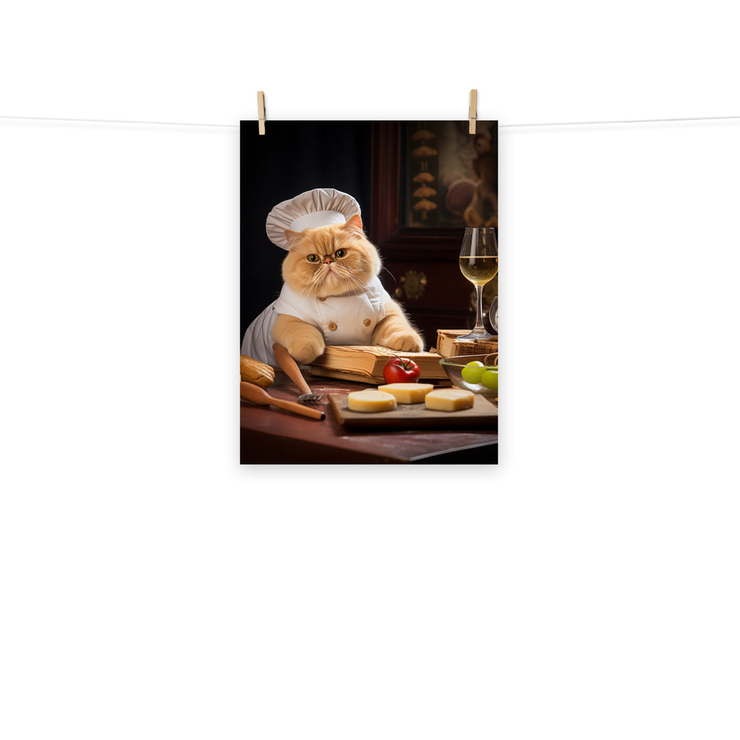 Exotic Shorthair Chef Photo paper poster - PosterfyAI.com