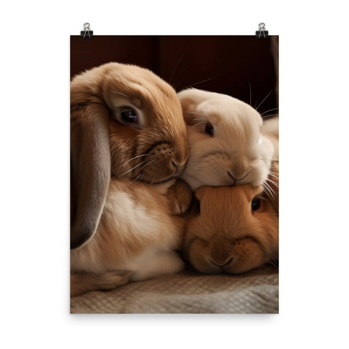 French Lop Family Time Photo paper poster - PosterfyAI.com