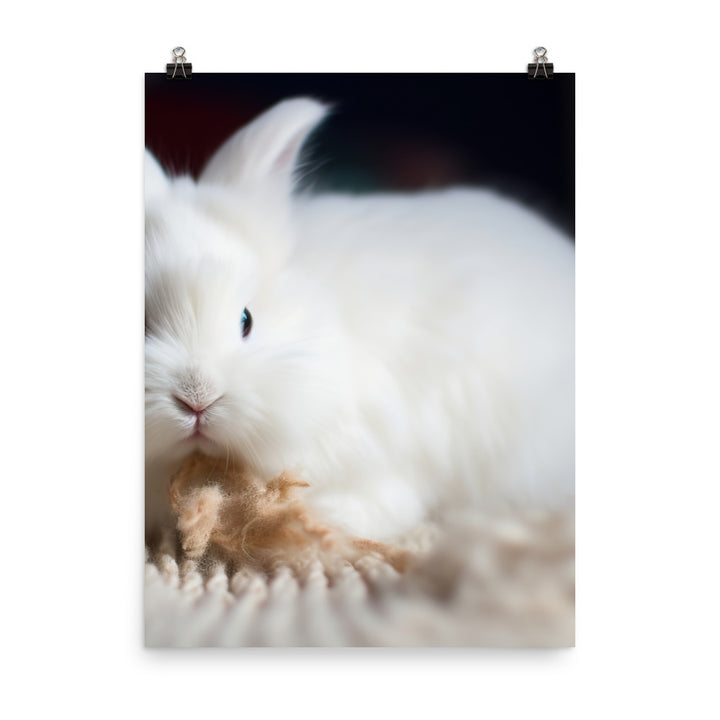 Angora Rabbit Playtime Photo paper poster - PosterfyAI.com