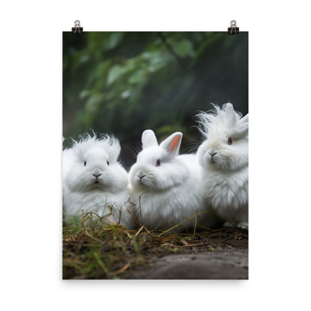 Angora Rabbit Family Photo paper poster - PosterfyAI.com