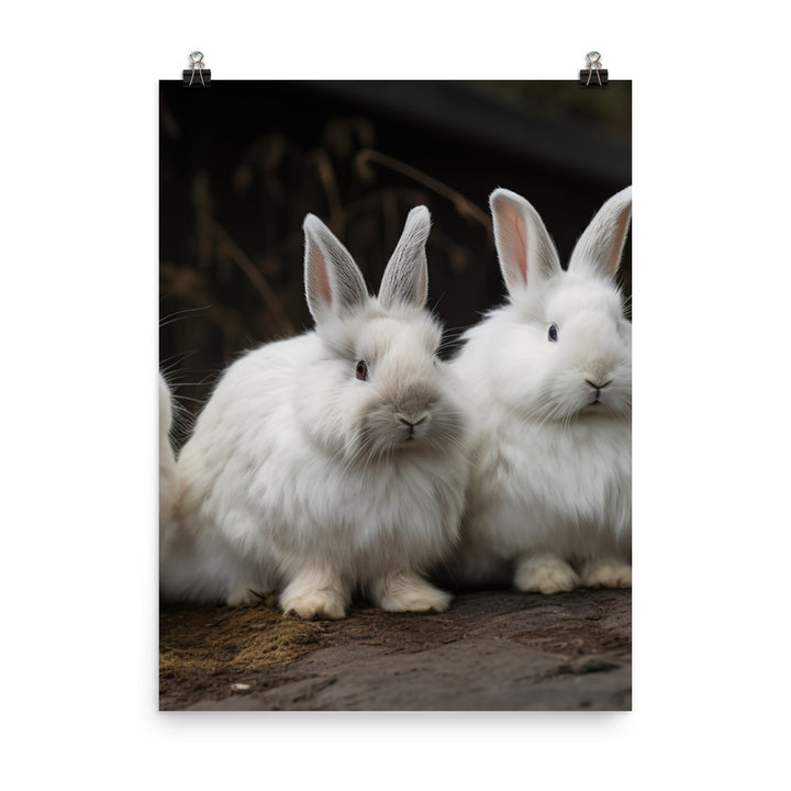 Angora Rabbit Family Photo paper poster - PosterfyAI.com