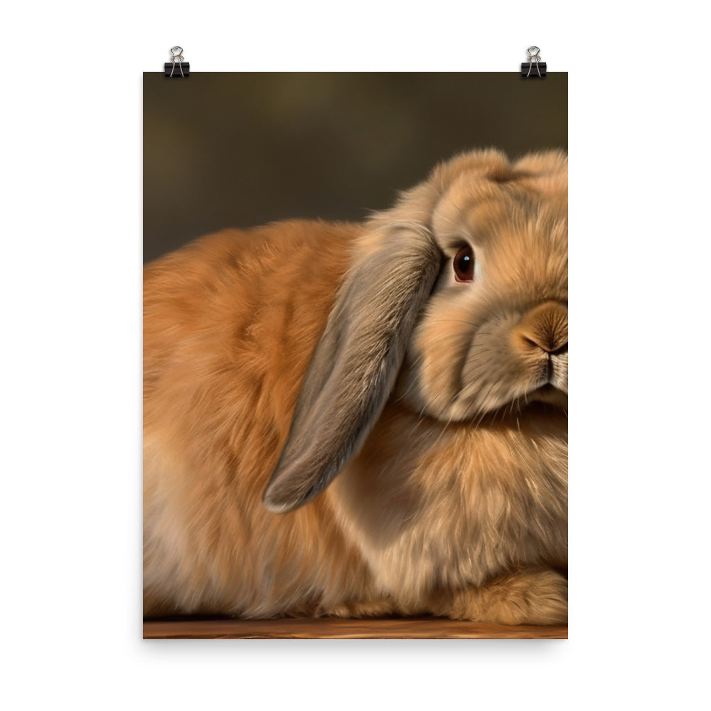 American Fuzzy Lop Portrait Photo paper poster - PosterfyAI.com