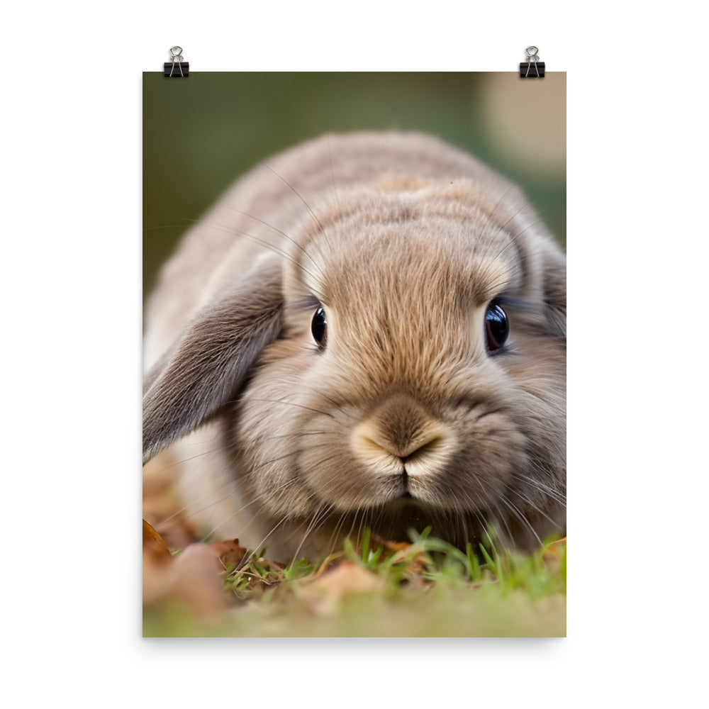 American Fuzzy Lop in the Garden Photo paper poster - PosterfyAI.com