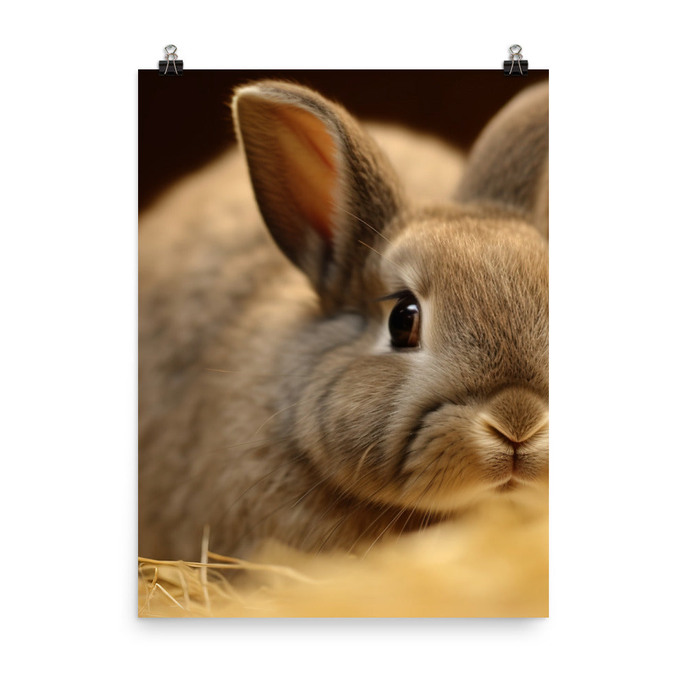 Netherland Dwarf Bunny Photo paper poster - PosterfyAI.com