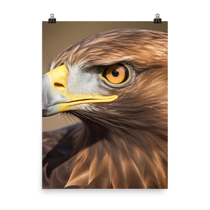 Stunning close-up portrait of a Golden Eagle Photo paper poster - PosterfyAI.com