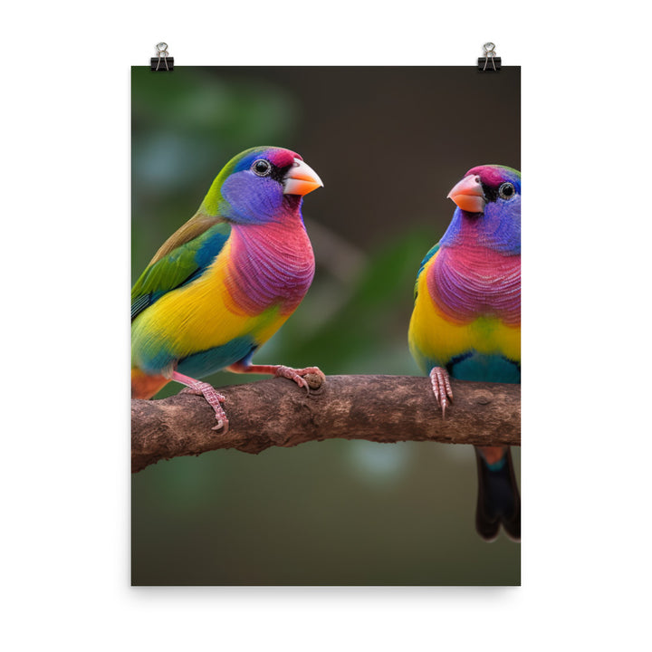 Rainbow Finches in the Wild Photo paper poster - PosterfyAI.com