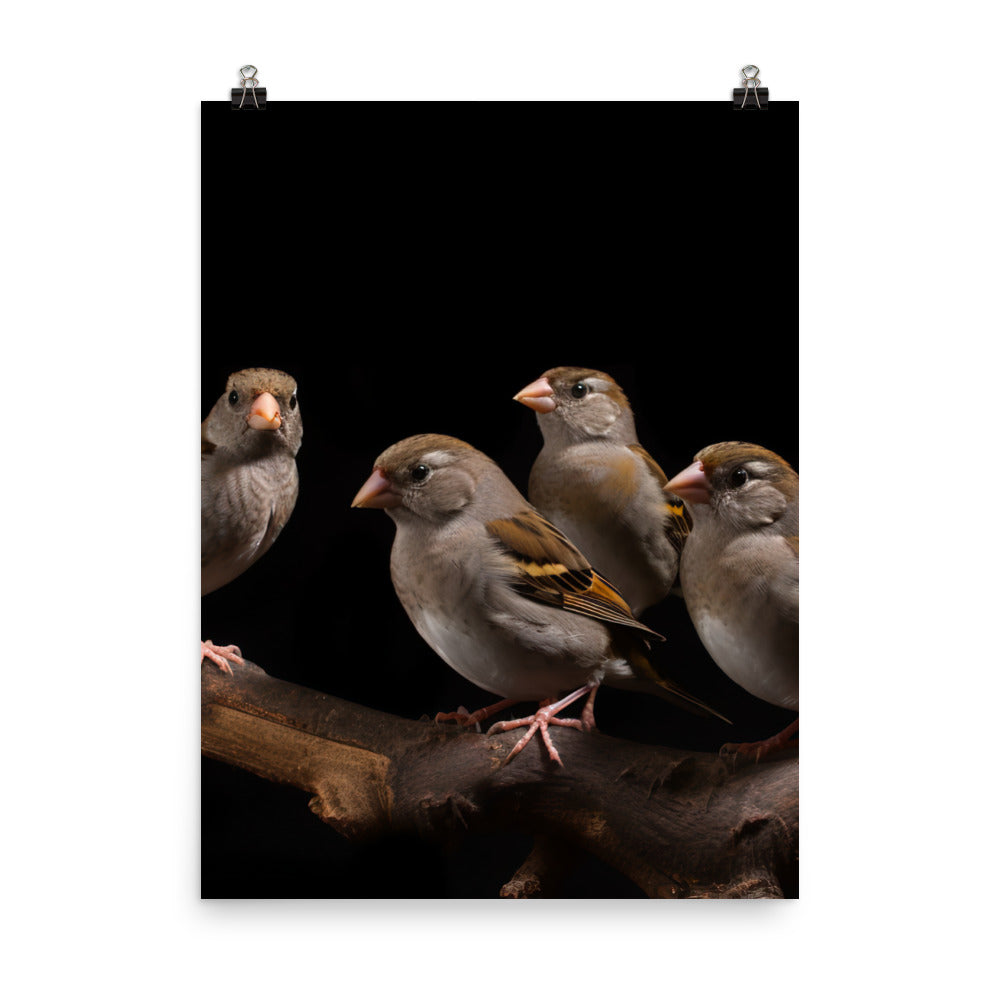 Flock of Society Finches Photo paper poster - PosterfyAI.com