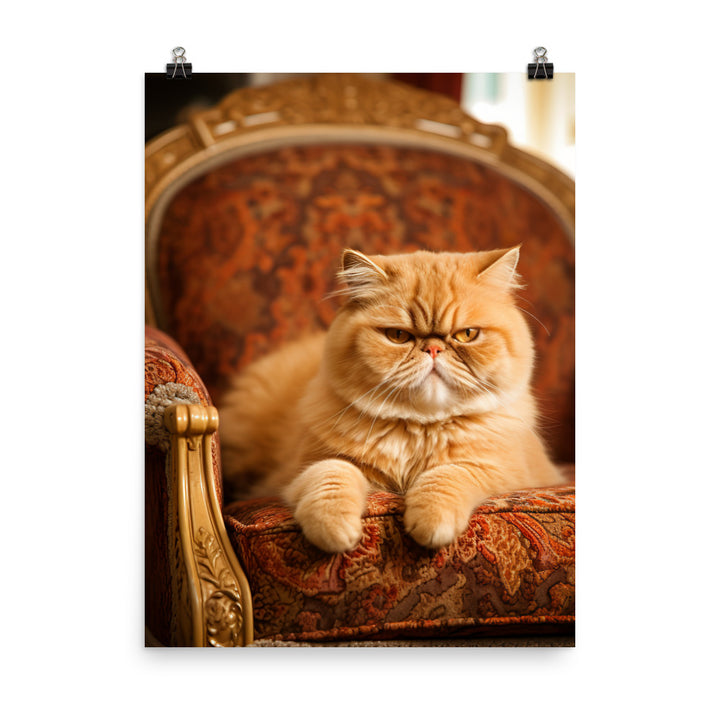 Exotic Shorthair Cat Lounging Photo paper poster - PosterfyAI.com