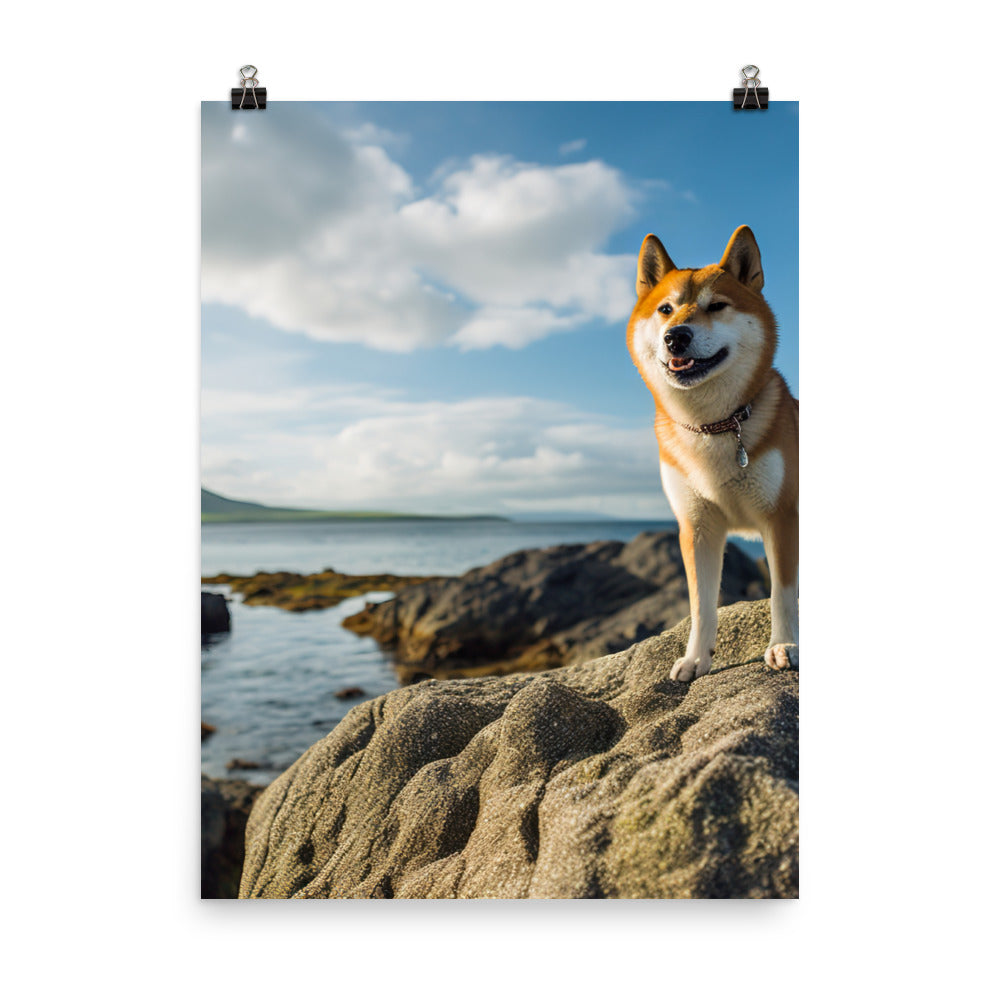 Shiba Inu Gazing Out Photo paper poster - PosterfyAI.com