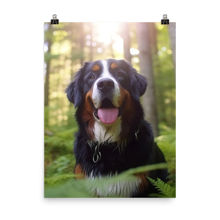 Serene Bernese Mountain Dog Photo paper poster - PosterfyAI.com