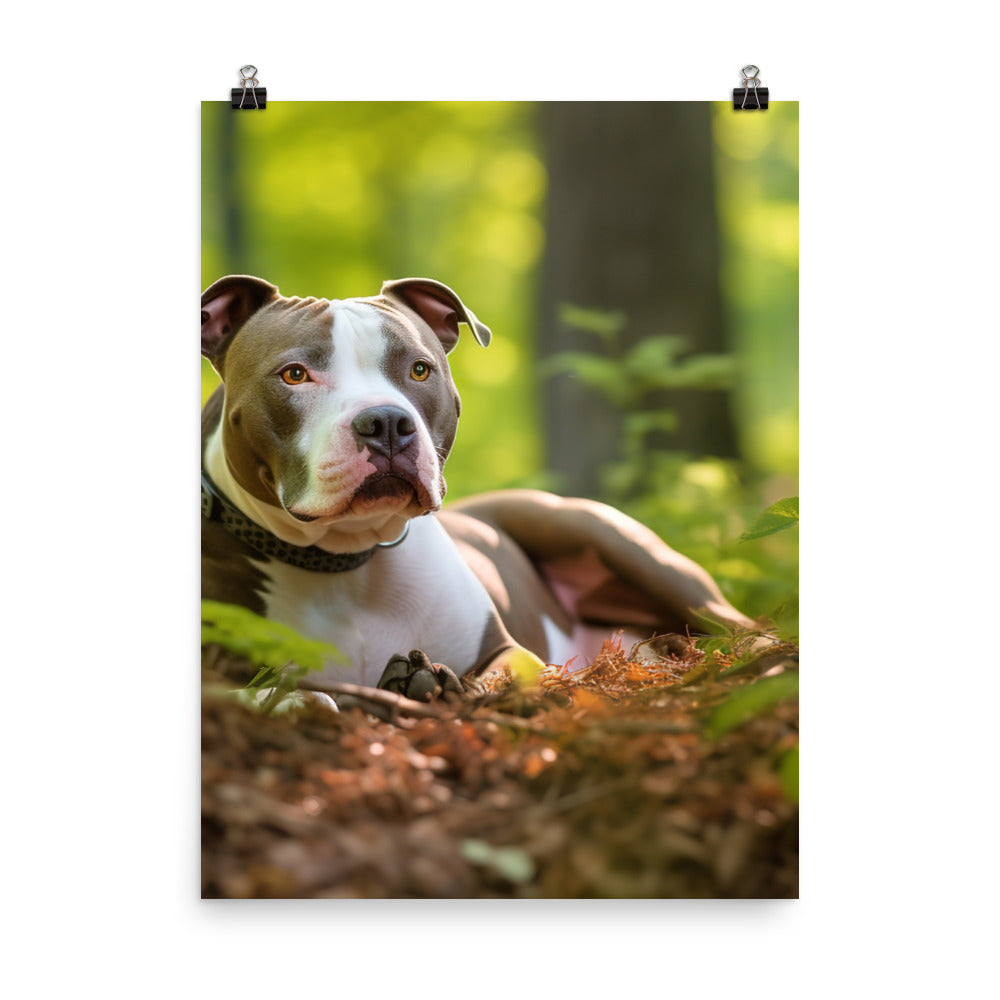 Serene American Staffordshire Terrier Photo paper poster - PosterfyAI.com
