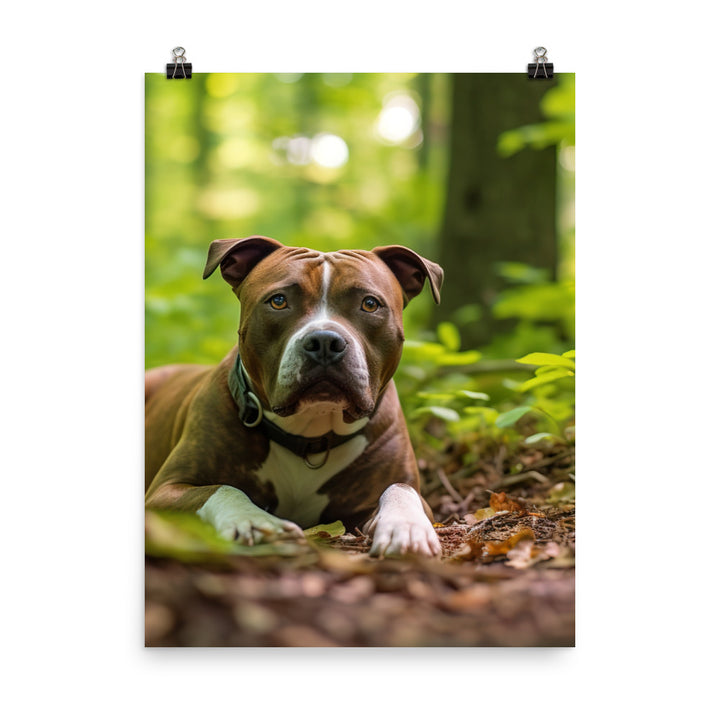 Serene American Staffordshire Terrier Photo paper poster - PosterfyAI.com