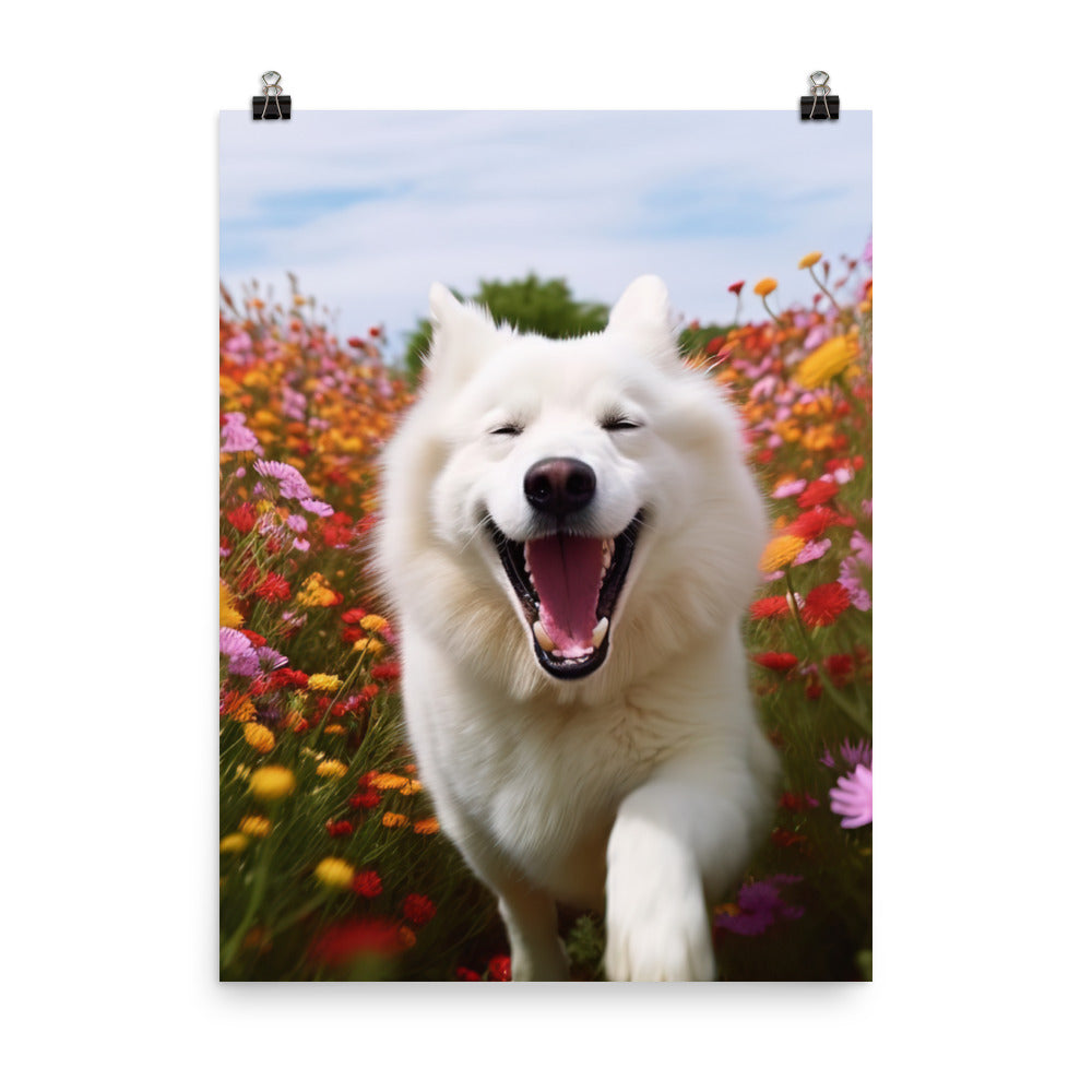 Samoyed Smile Photo paper poster - PosterfyAI.com