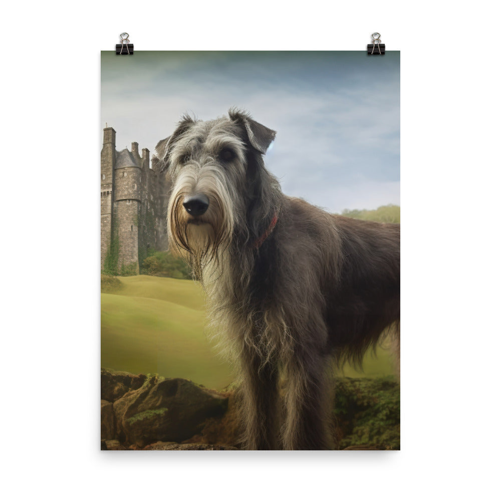 Regal Scottish Deerhound in a Castle Photo paper poster - PosterfyAI.com