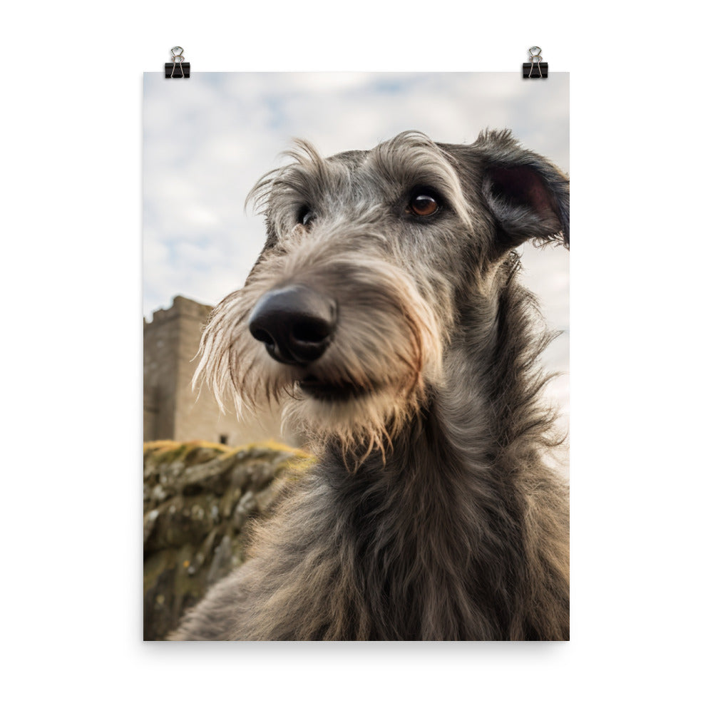 Regal Scottish Deerhound in a Castle Photo paper poster - PosterfyAI.com