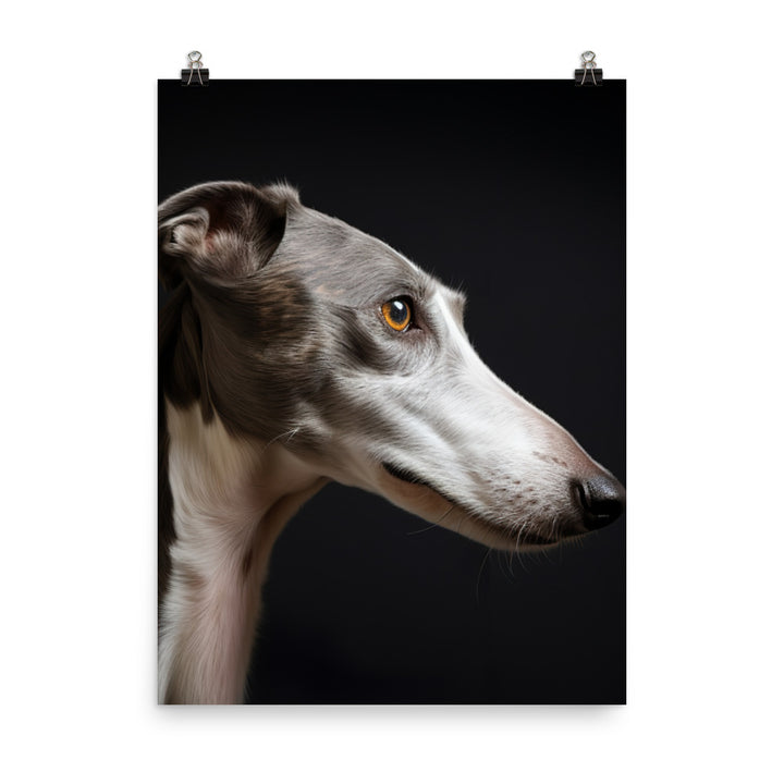 Regal Greyhound Portrait Photo paper poster - PosterfyAI.com