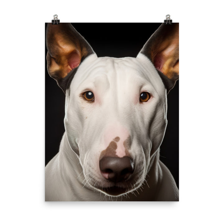 Regal Bull Terrier Portrait Photo paper poster - PosterfyAI.com